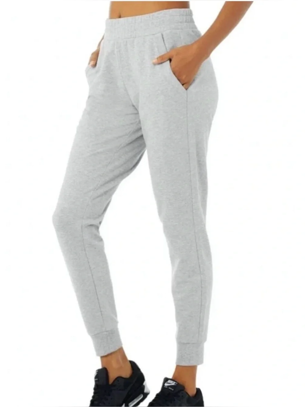 ALO Yoga Women’s Grey Elastic-Waist Joggers w Pockets M